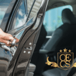 private car service driver opening car door for client