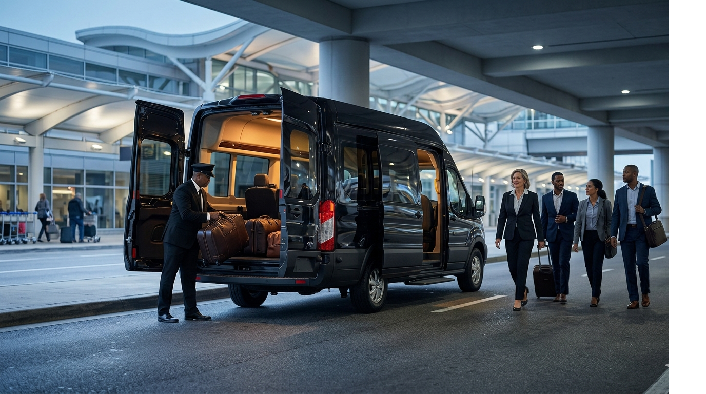Corporate Executive Van at Airport